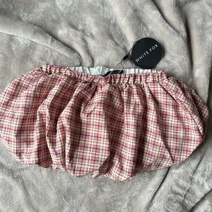 White Fox Boutique Plaid Bubble Skort
